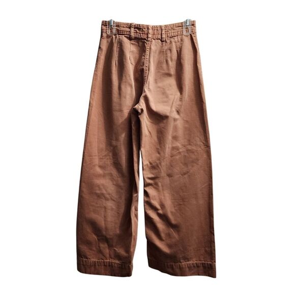 We The Free Wide Leg High Rise Khaki Cotton Pants Size 26 - Picture 2 of 12